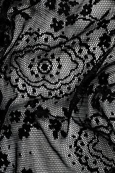 Black lace texture, fabric and textile backgrounds