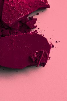 Burgundy eye shadow powder as makeup palette closeup, crushed cosmetics and beauty textures