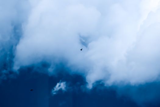 Dreamy blue sky and clouds, spiritual and nature backgrounds