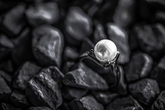 Pearl ring closeup, jewelry and accessory brands