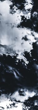 Minimalistic black cloudy background as abstract backdrop, minimal design and artistic splashes