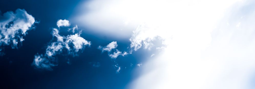 Dreamy blue sky and clouds, spiritual and nature backgrounds