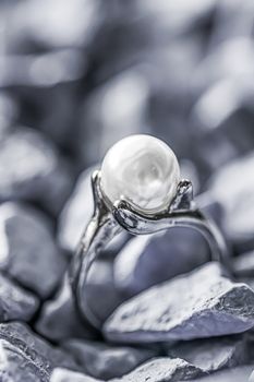 Pearl ring closeup, jewelry and accessory brands