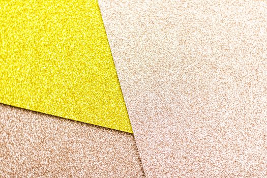 Blush pink and yellow shiny glitter paper background, abstract and holiday backdrops