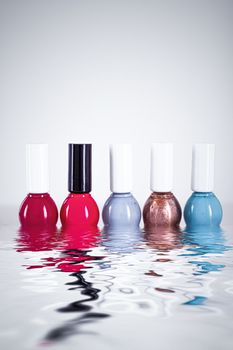 Nail polish bottles for manicure and pedicure, beauty and cosmetic products