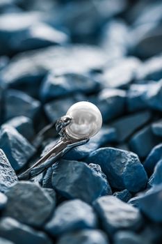 Pearl ring closeup, jewelry and accessory brands