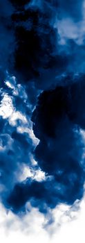 Minimalistic blue cloudy background as abstract backdrop, minimal design and artistic splashes