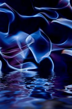 Abstract purple smoke in water as minimal background, magical backdrop and flow design