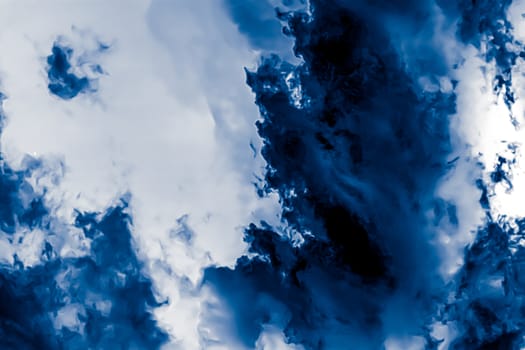 Minimalistic blue cloudy background as abstract backdrop, minimal design and artistic splashes