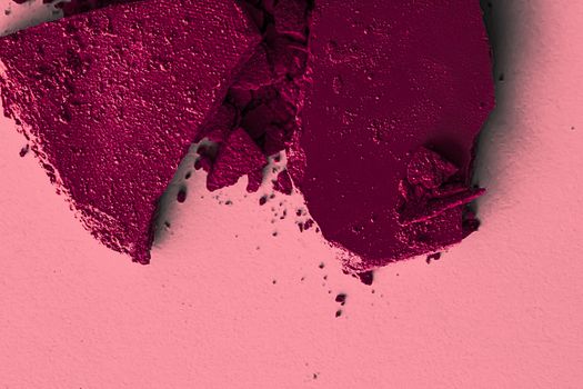 Burgundy eye shadow powder as makeup palette closeup, crushed cosmetics and beauty textures