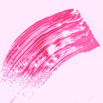 Pink brush stroke or makeup smudge closeup, beauty cosmetics and lipstick textures