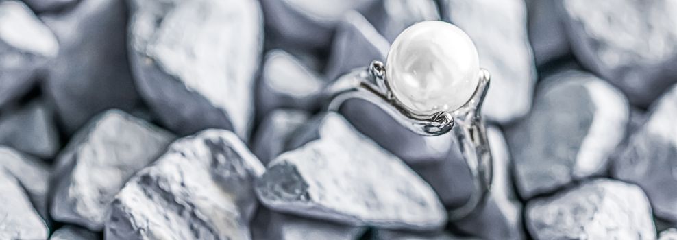 Pearl ring closeup, jewelry and accessory brands