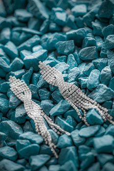 Luxury diamond earrings closeup, jewelry and fashion brands