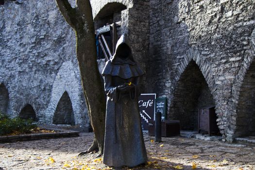 The 3 monks of the Danish Garden, Sculpture and statue in Tallinn. Danish King's Garden is just next to Toompea, on the slope facing St. Nicholas Church.