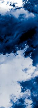 Minimalistic blue cloudy background as abstract backdrop, minimal design and artistic splashes