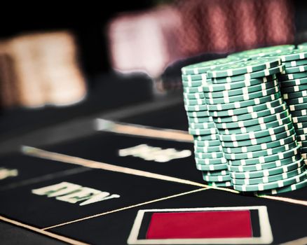 Betting and playing roulette in casino, gambling ads