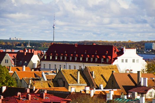 City view and city scape of Building roofs, architecture and history landmarks, must visit place.