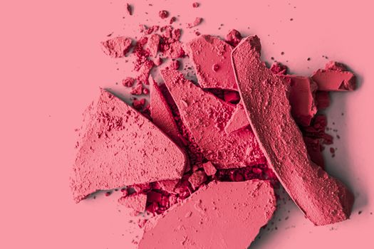 Red eye shadow powder as makeup palette closeup, crushed cosmetics and beauty textures
