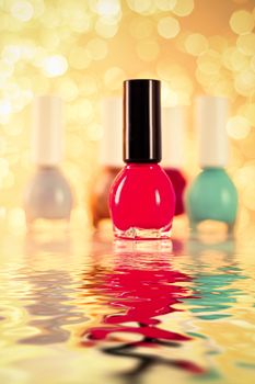 Nail polish bottles for manicure and pedicure, beauty and cosmetic products