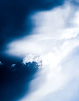 Dreamy blue sky and clouds, spiritual and nature backgrounds