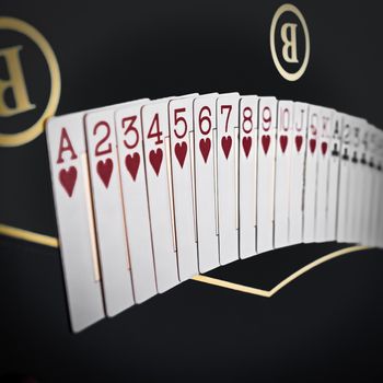 Playing cards game in casino, gambling ads