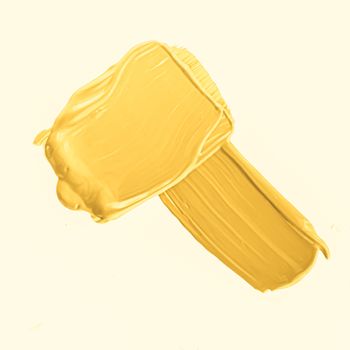 Golden brush stroke or makeup smudge closeup, beauty cosmetics and lipstick textures