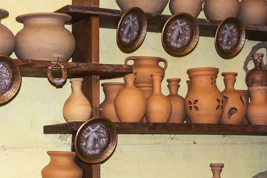 Belarus, Dududki - July 11, 2017: the Pottery is handmade to rural life, ancient craft