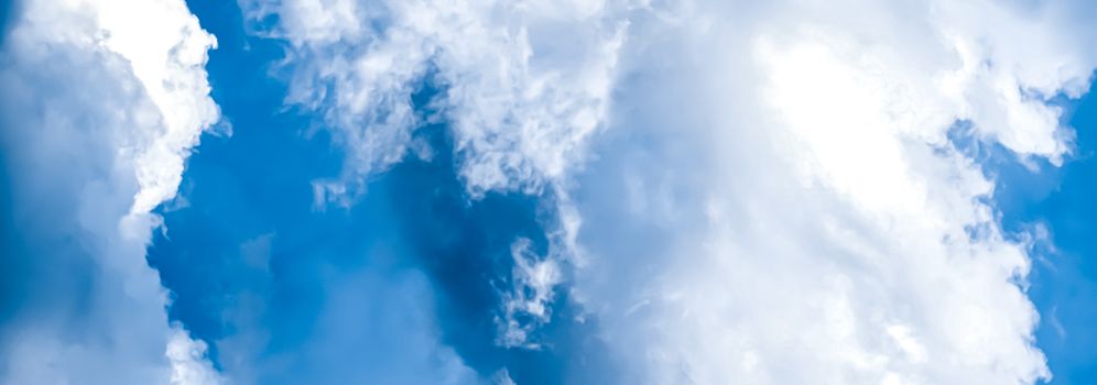 Dreamy blue sky and clouds, spiritual and nature backgrounds