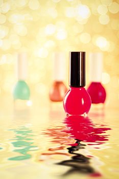 Nail polish bottles for manicure and pedicure, beauty and cosmetic products