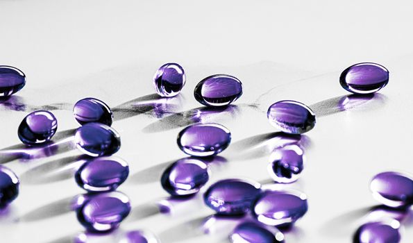 Purple capsules for healthy diet nutrition, pharma brand store, probiotic drug pills as healthcare or supplement products for pharmaceutical industry ads