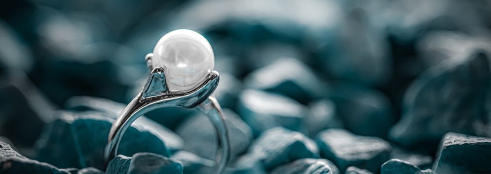 Pearl ring closeup, jewelry and accessory brands