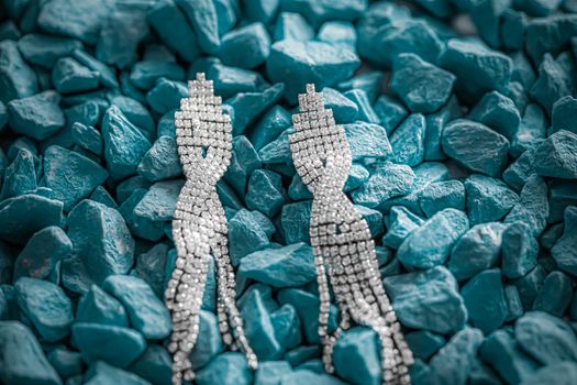 Luxury diamond earrings closeup, jewelry and fashion brands