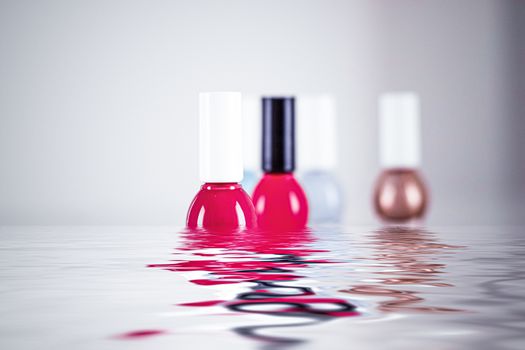 Nail polish bottles for manicure and pedicure, beauty and cosmetic products