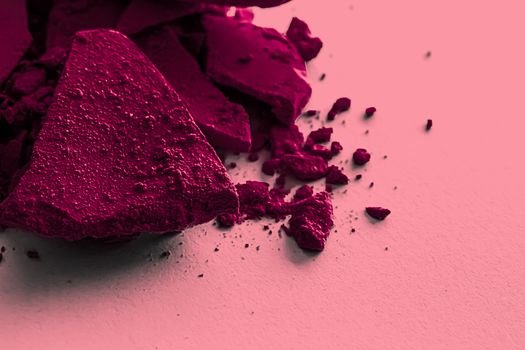 Burgundy eye shadow powder as makeup palette closeup, crushed cosmetics and beauty textures