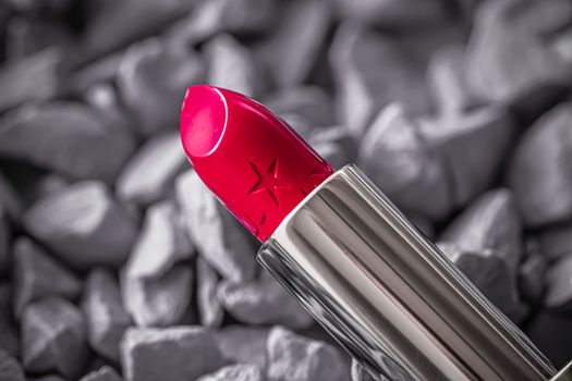 Red lipstick closeup, luxury make-up and beauty cosmetics