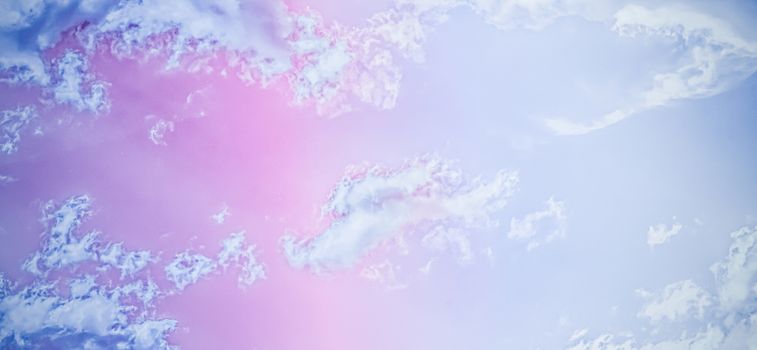 Magical dream, nature backdrop and spiritual holiday concept - Dreamy surreal sky as abstract art, fantasy pastel colours background for modern design