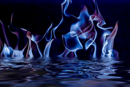 Abstract purple smoke in water as minimal background, magical backdrop and flow design