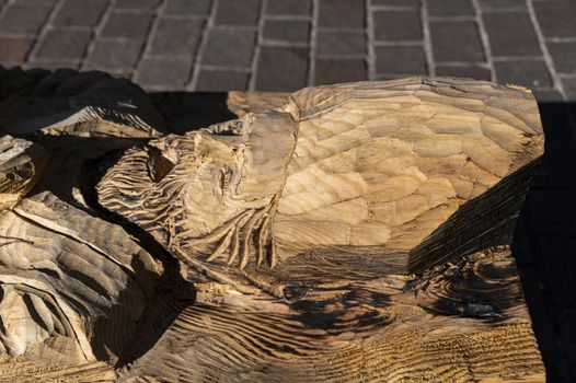 terni,italy october 22 2020:carved wooden statue of Saint Valentine, patron saint of terni