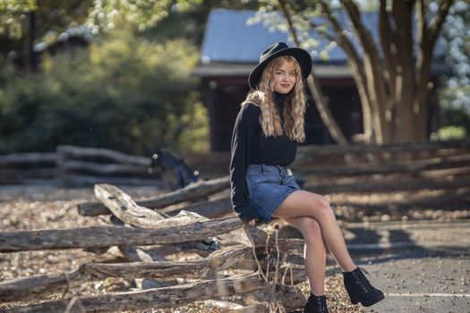 A gorgeous young blonde model enjoys a day outdoors while maintaining a safe distance from others during the Covid-19 pandemic
