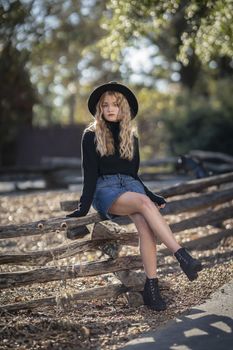 A gorgeous young blonde model enjoys a day outdoors while maintaining a safe distance from others during the Covid-19 pandemic