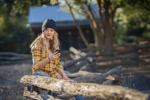 A gorgeous young blonde model enjoys a day outdoors while maintaining a safe distance from others during the Covid-19 pandemic