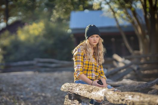 A gorgeous young blonde model enjoys a day outdoors while maintaining a safe distance from others during the Covid-19 pandemic