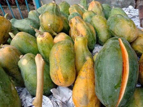 tasty and healthy colorful papaya stock on shop