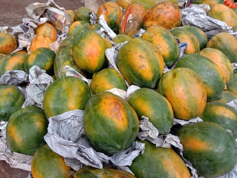 tasty and healthy colorful papaya stock on shop