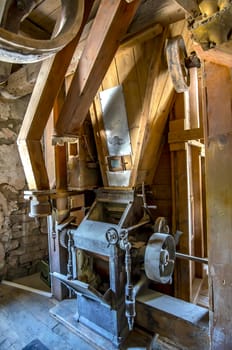 traditional vintage holland windmill machine mechanism