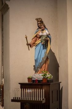 terni,italy october 23 2020:statue of a saint placed in the church of San Francesco