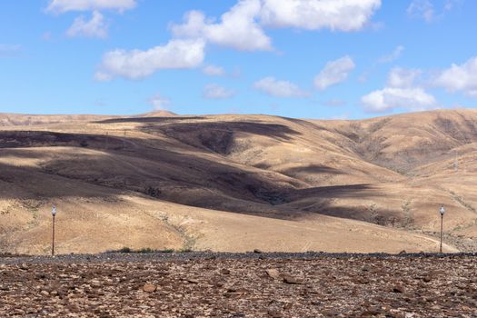 Panoramic view peninsula Jandia on canary island Fuerteventura, Spain