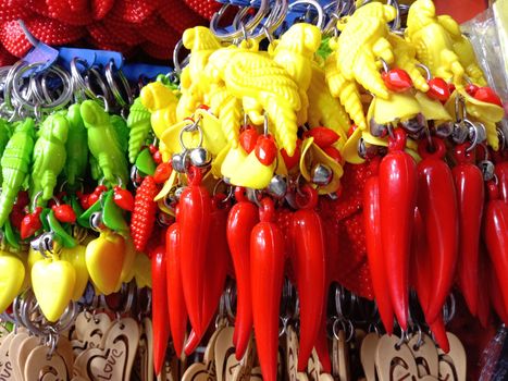 red and yellow colored key ring stock on shop for sell
