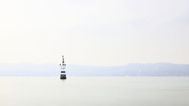 The view across Lake Garda from the resort town of Sirmione in North East Italy.