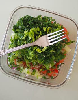 consuming salad for diet, healthy lifestyle, salad to lose weight,